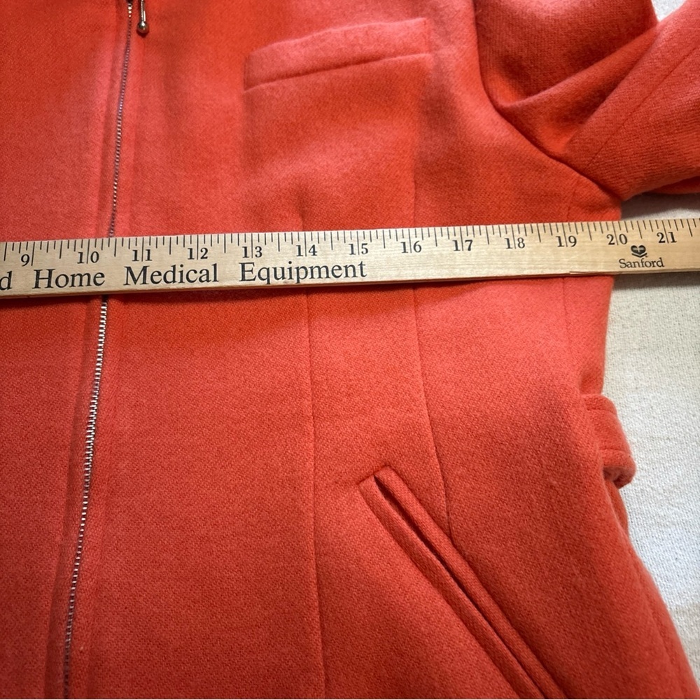 VTG International Scene Orange‎ Wool Blend Pea Coat  Lined Women’s SZ 11/12 - Picture 10 of 15
